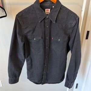 Levi's Black Snap-Up Denim Shirt
